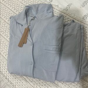 SKIMS Limited Edition Holiday Long Sleep Set in Zen Blue